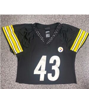 Pittsburgh Steelers Polamalu 43 Womens Reebok NFL Football Jersey Rhinestone